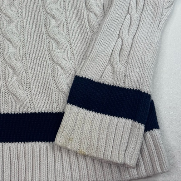 Polo Ralph Lauren Cable Knit Cricket Jumper 100% Cotton Womens Medium - Picture 12 of 13